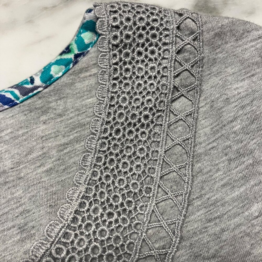 Croft & Barrow Intimates Short Sleeve Knit Pajama Top Sz M Gray - Picture 3 of 5
